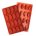 Amazon Vendor Silicone Oval Biscuit Moule au chocolat 16-Cavity